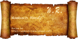 Wambach René névjegykártya